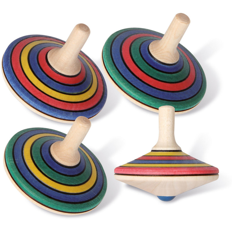 Toupie en bois coloré 4,8 cm - Jouet d'adresse | Boissellerie.fr