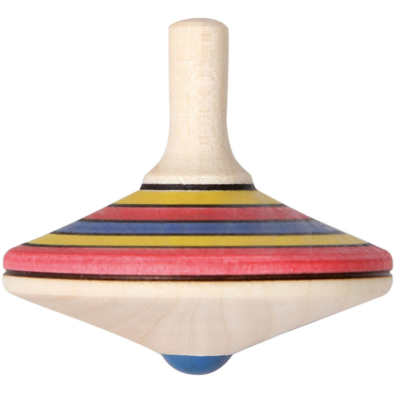 Toupie diamètre 4.8 cm x 4.3 cm - jouet traditionnel en bois coloré