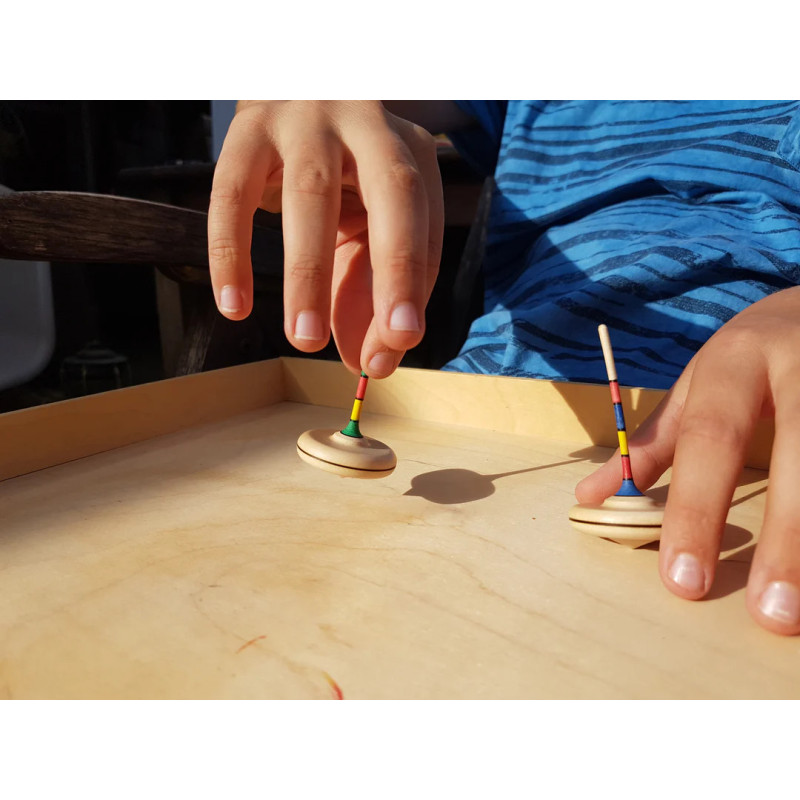 Toupie Spaghetti en bois 7,6 cm - Jouet de collection | Boissellerie.fr