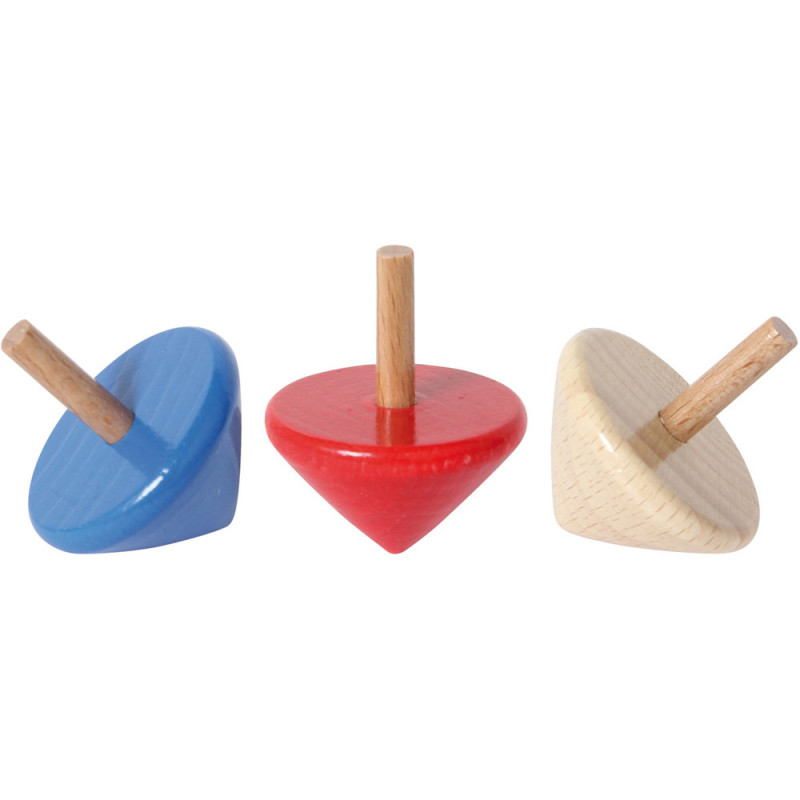Toupie Viret diamètre 3.3 cm colorée - Jouet en Bois Traditionnel