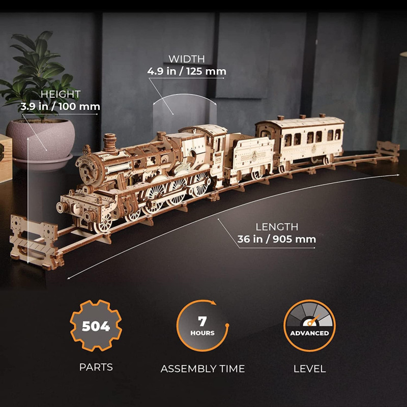 Poudlard Express Locomotive Harry Potter - Maquette en Bois Ugears