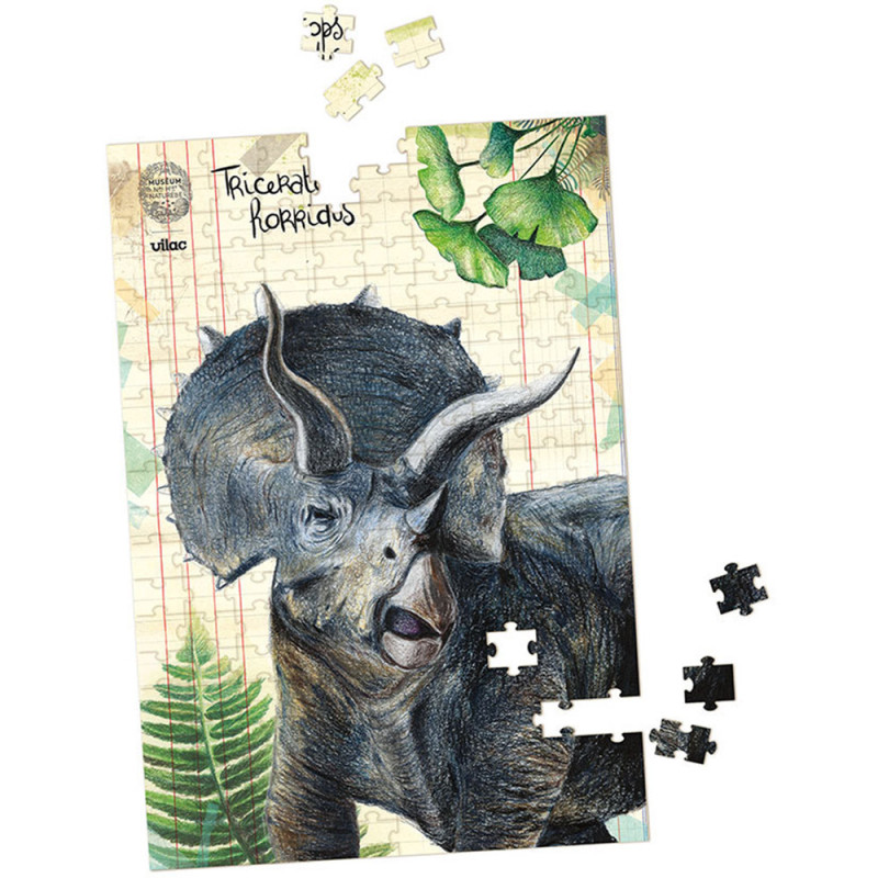 Ensemble de 3 Puzzles Dinosaures "Museum" – Vilac (3 x 200 pièces)