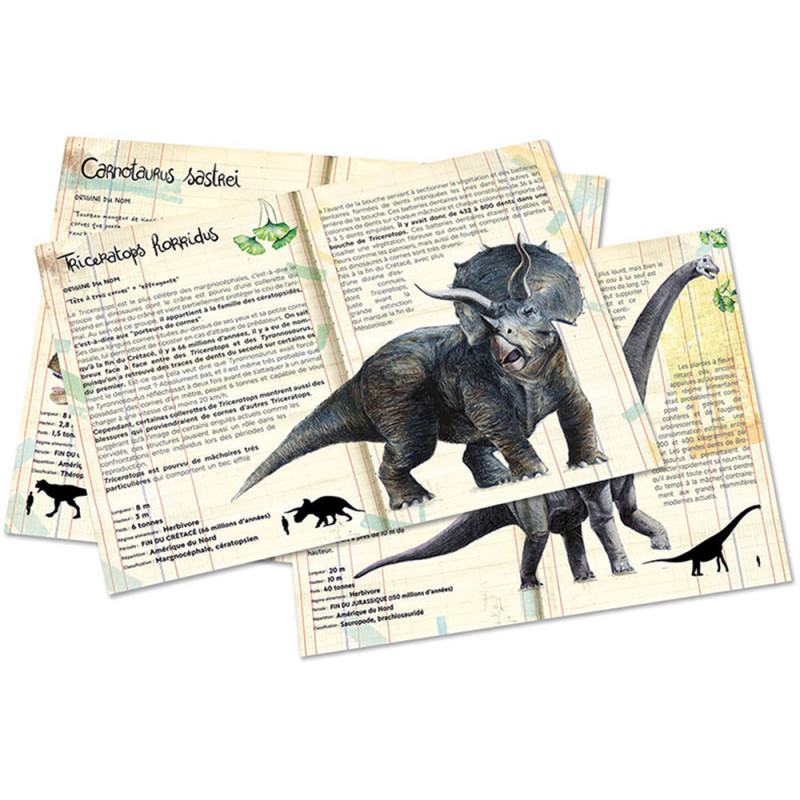 Ensemble de 3 Puzzles Dinosaures "Museum" – Vilac (3 x 200 pièces)