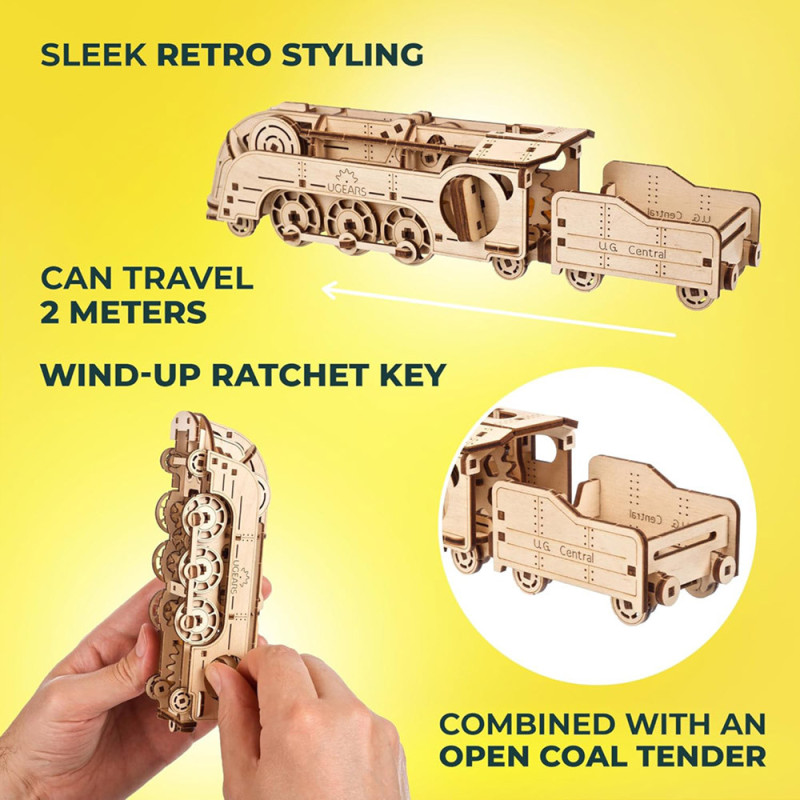 Mini Locomotive UGEARS – Puzzle Mécanique 3D en Bois