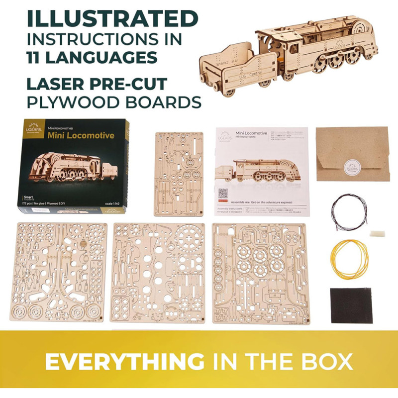 Mini Locomotive UGEARS – Puzzle Mécanique 3D en Bois
