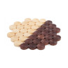 Pions de Dames - 32mm - jeu traditionnel en bois de 40 pièces