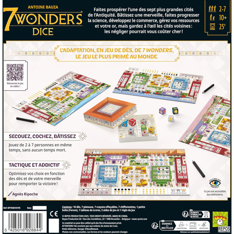 7 Wonders Dice Repos Production - Jeu de Dés & Stratégie
