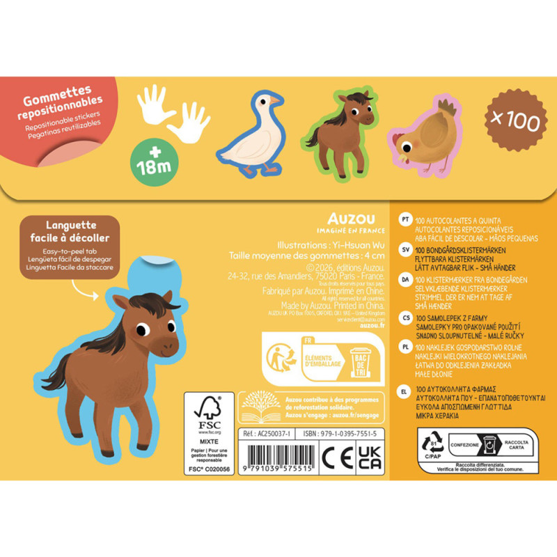 100 gommettes la ferme - Activités et loisirs créatifs