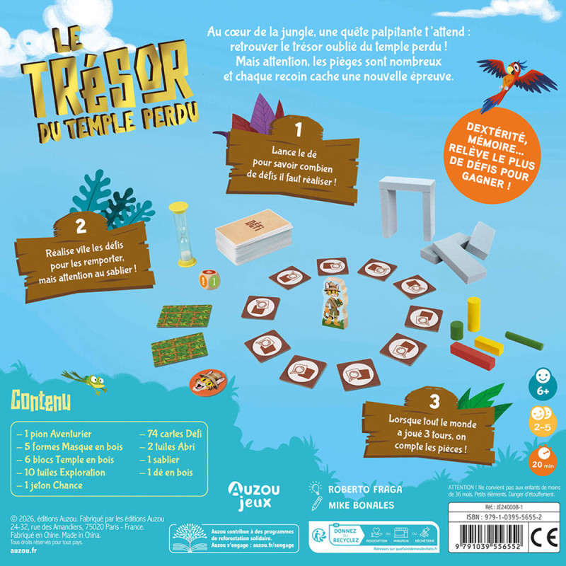 Le trésor du temple perdu – Le grand jeu de Auzou