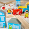Circuit de train en bois - Ville et campagne