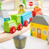 Circuit de train en bois - Ville et campagne