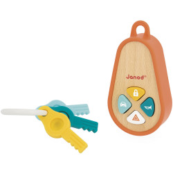 Porte-clés voiture en bois pour bébé avec bruitages - jouet Janod