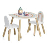 Ensemble de 2 chaises et d'1 table en bois pour enfants Arc-en-ciel