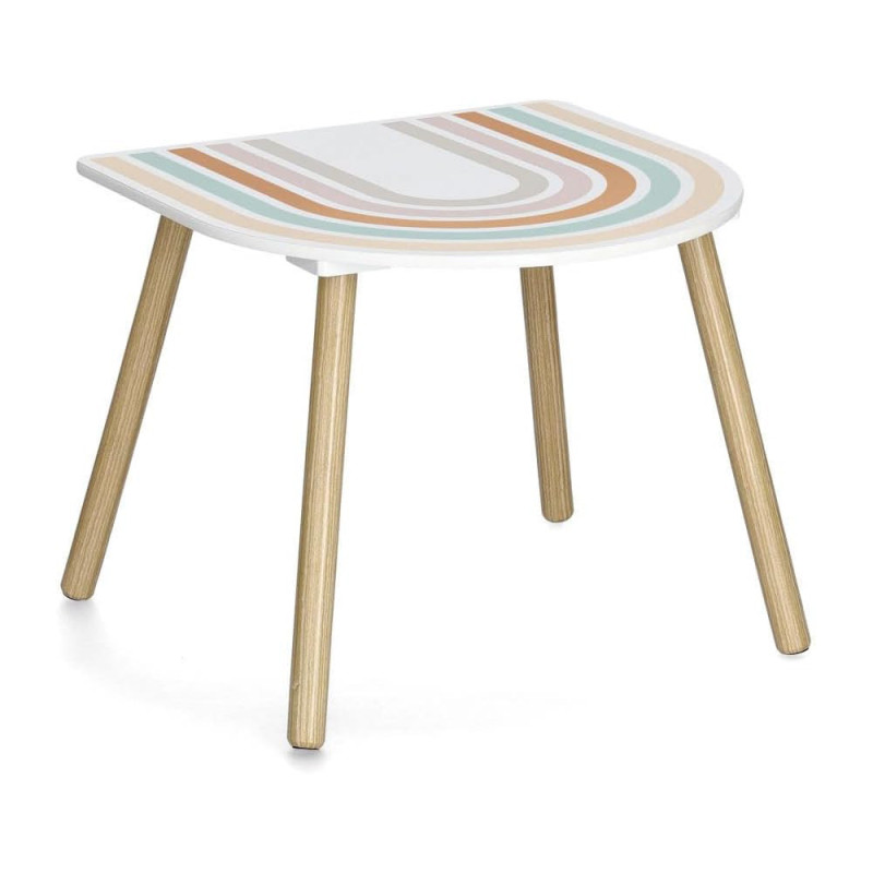 Ensemble de 2 chaises et d'1 table en bois pour enfants Arc-en-ciel