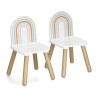 Ensemble de 2 chaises et d'1 table en bois pour enfants Arc-en-ciel