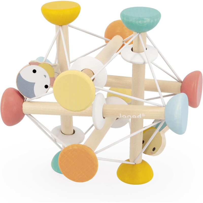 Balle d'éveil pour bébé - jeu en bois sensoriel Janod