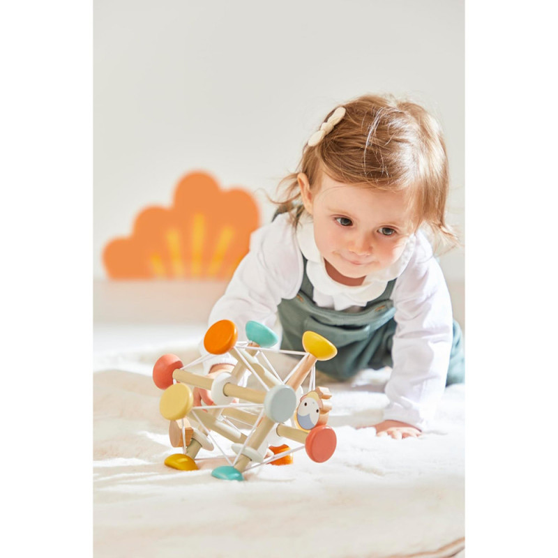 Balle d'éveil pour bébé - jeu en bois sensoriel Janod