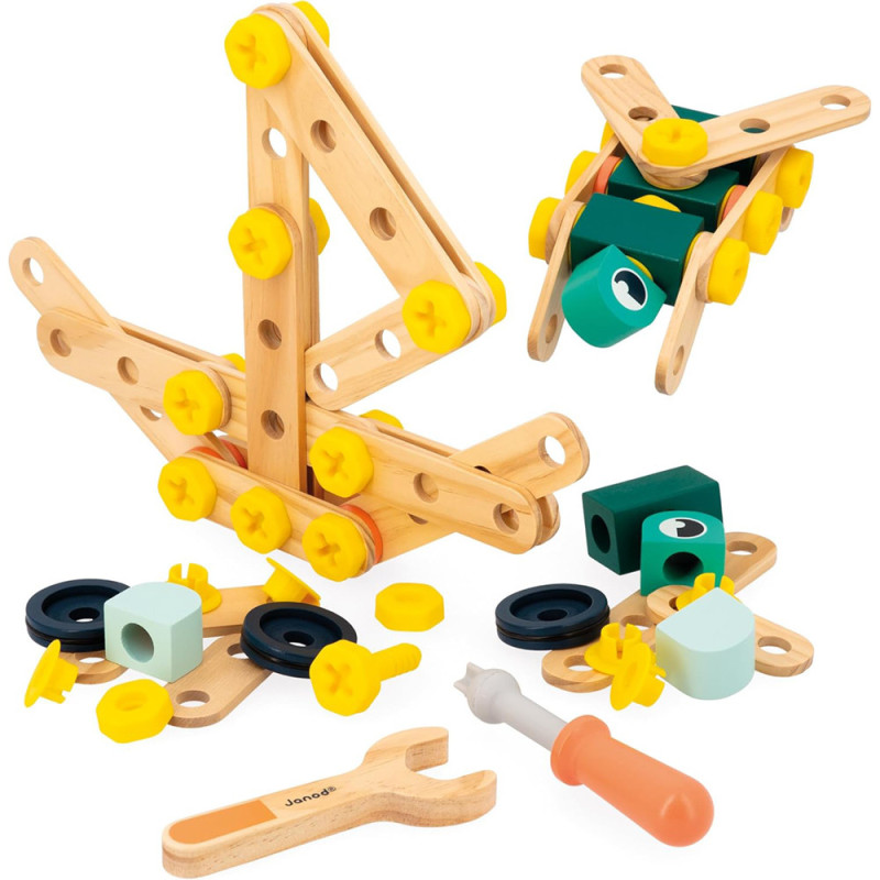 Baril Bricokid's 100 pièces - jouet bois Janod