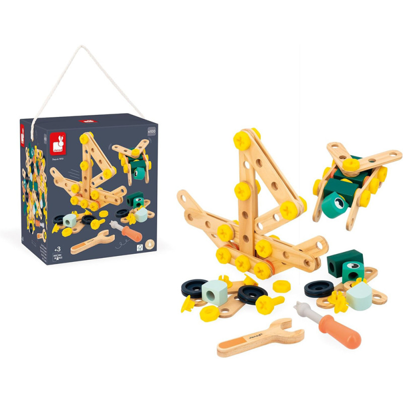 Baril Bricokid's 100 pièces - jouet bois Janod