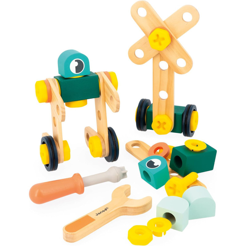 Baril Bricokid's 50 pièces - jouet bois Janod