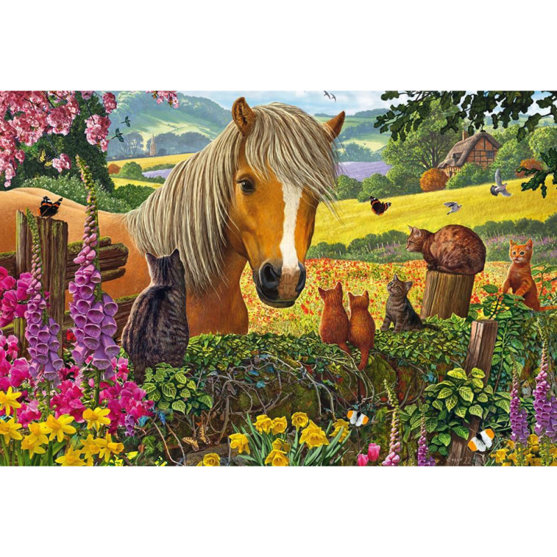 Mignon cheval dans la prairie  - puzzle de 150 pièces