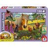 Mignon cheval dans la prairie  - puzzle de 150 pièces