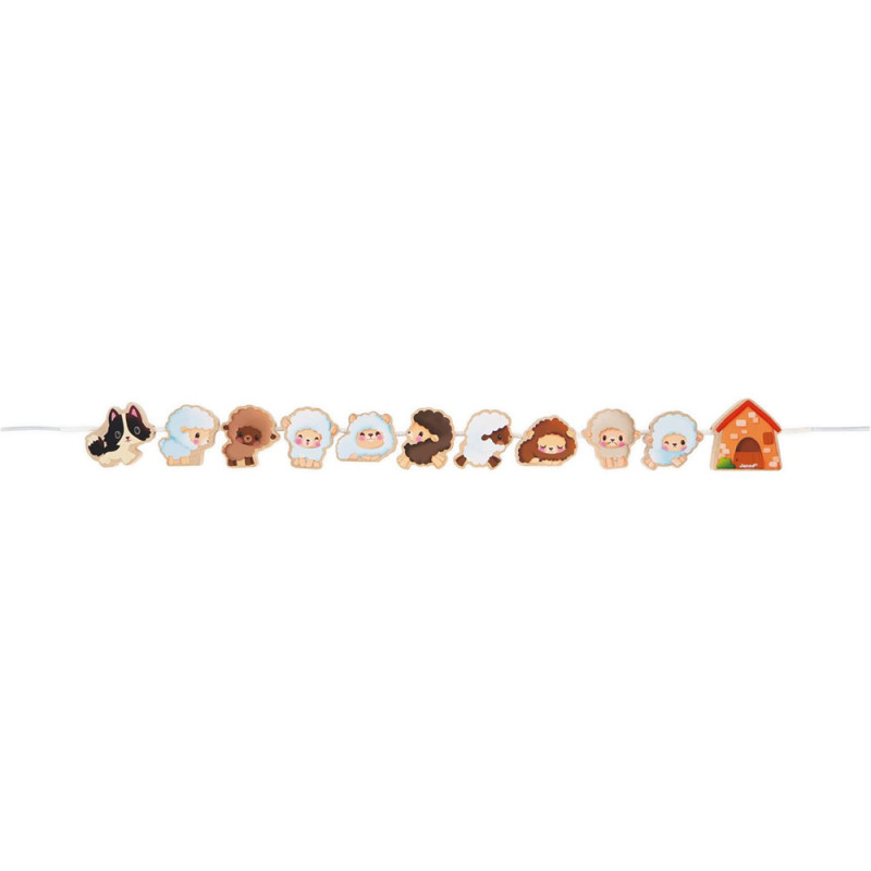 Perles à enfiler en bois mouton dès 2 ans - jouet bois Janod