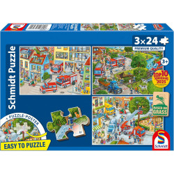 Puzzles pompiers - 3 x 24 pièces