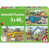 Mes machines de chantier préférées - 3 puzzles de 48 pièces
