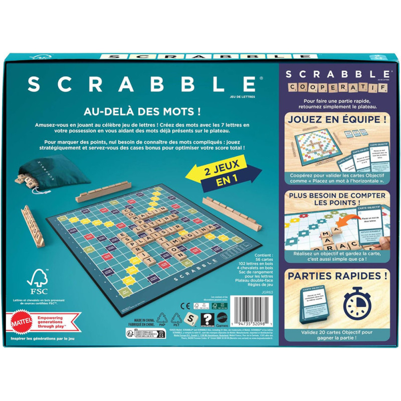 Scrabble classique - lettres en bois