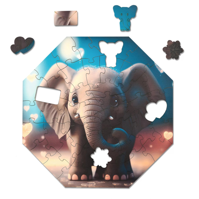 Puzzle en bois – Ellie l’éléphant – 46 pièces