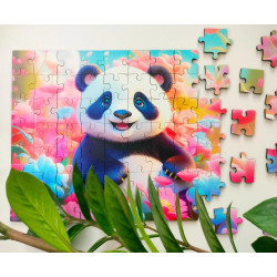 Puzzle en bois – Panda – 70 pièces