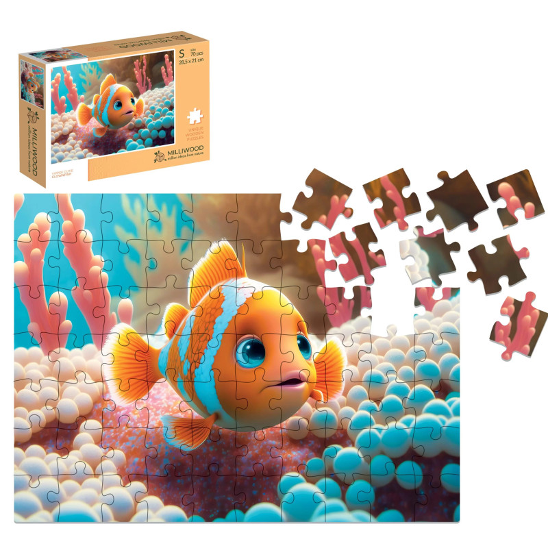Puzzle en bois – Poisson-clown – 70 pièces