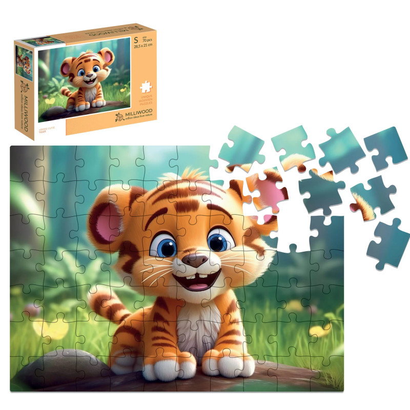 Puzzle en bois – Tigre – 70 pièces