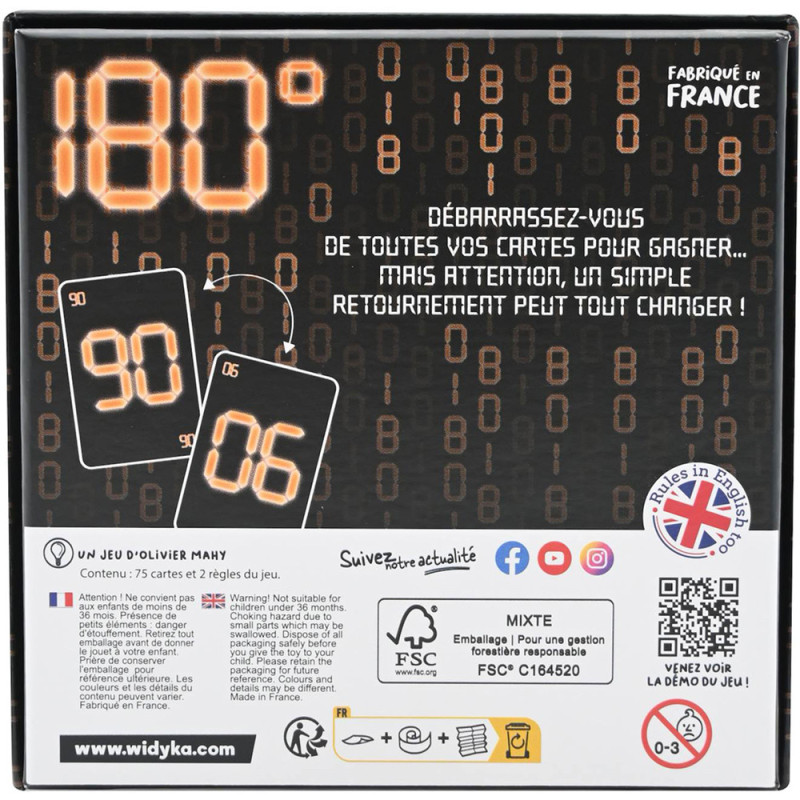 180° Jeu de Cartes Familial