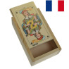 Boite de jeu de Tarot  en bois de Tilleul Naturel décorée Excuse