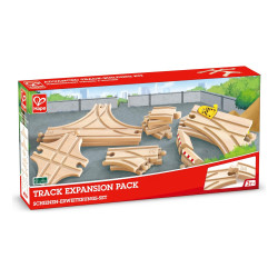 Coffret d'extensions de voies et d'aiguillages pour circuit de train en bois