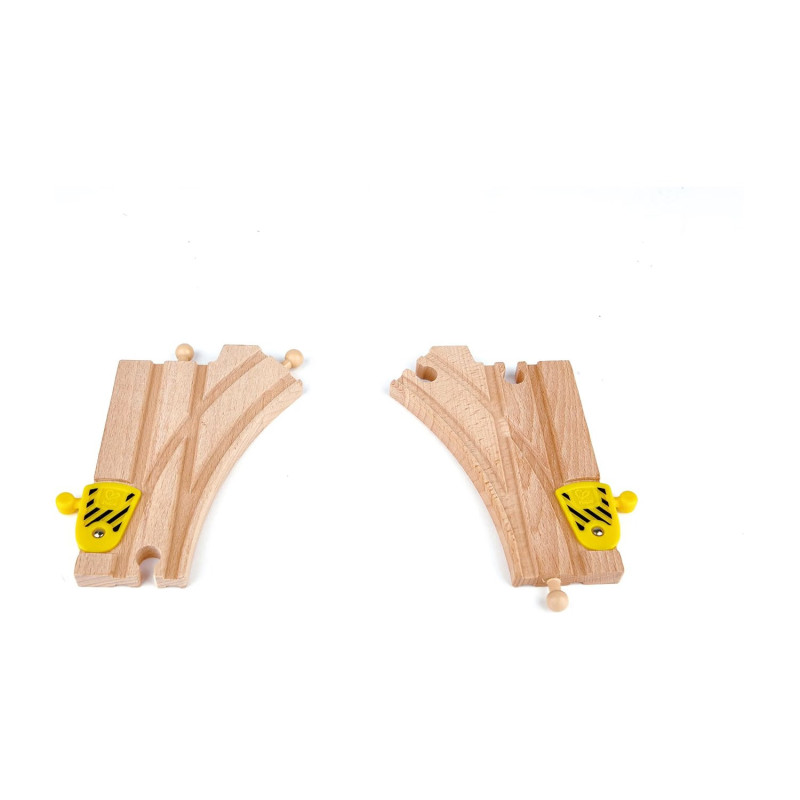 Coffret d'extensions de voies et d'aiguillages pour circuit de train en bois