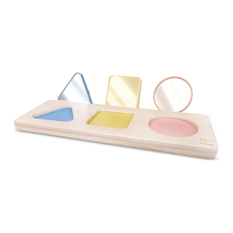 Puzzle trieur de formes pour bébé en bois et riz