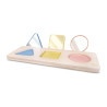 Puzzle trieur de formes pour bébé en bois et riz