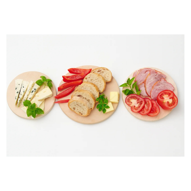 Mini planche à découper en bois de Hêtre massif – Ø 12 cm