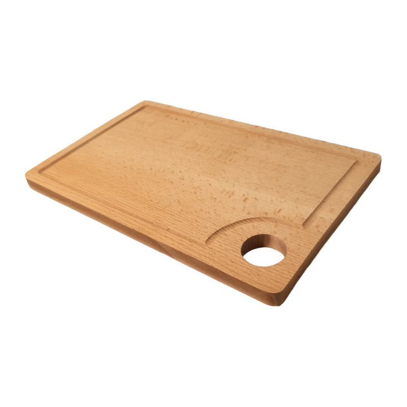 Planche à découper rectangulaire en bois de Hêtre avec rainure 45 cm