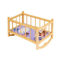 Berceau pour poupée en bois de Hêtre 48 cm - jouet en bois artisanal