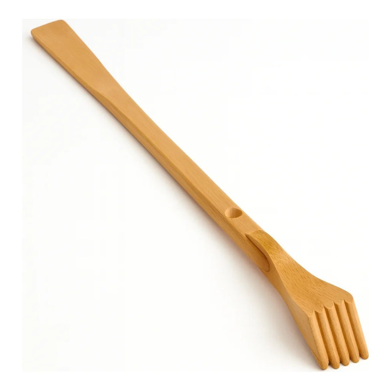 Chausse-pied et Gratte-dos en bois de Hêtre huilé de 60 cm de long