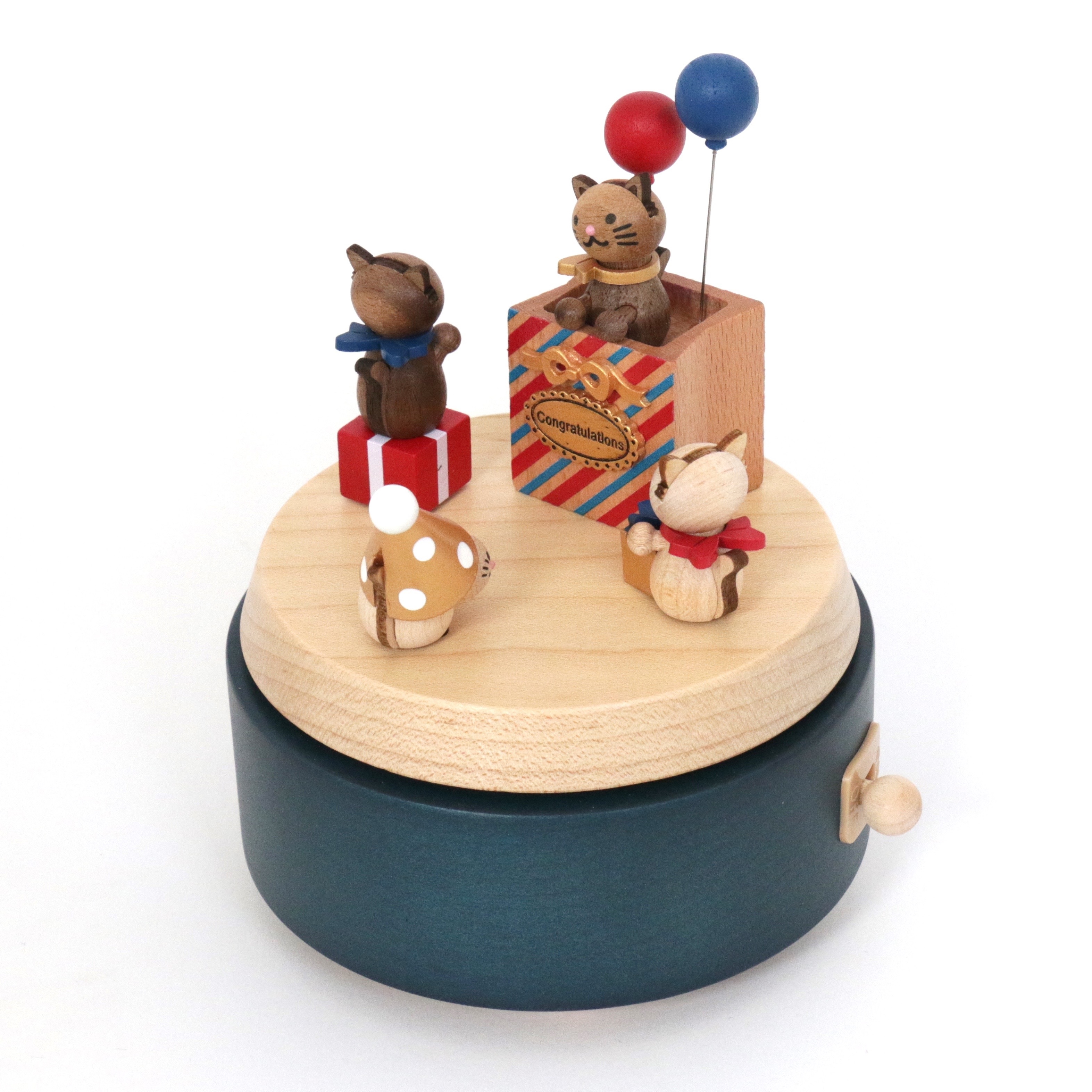 Boite à musique en bois - Chats anniversaire, Wooderful Life  La  Boissellerie Magasin de jouets en bois et jeux pour enfant & adulte