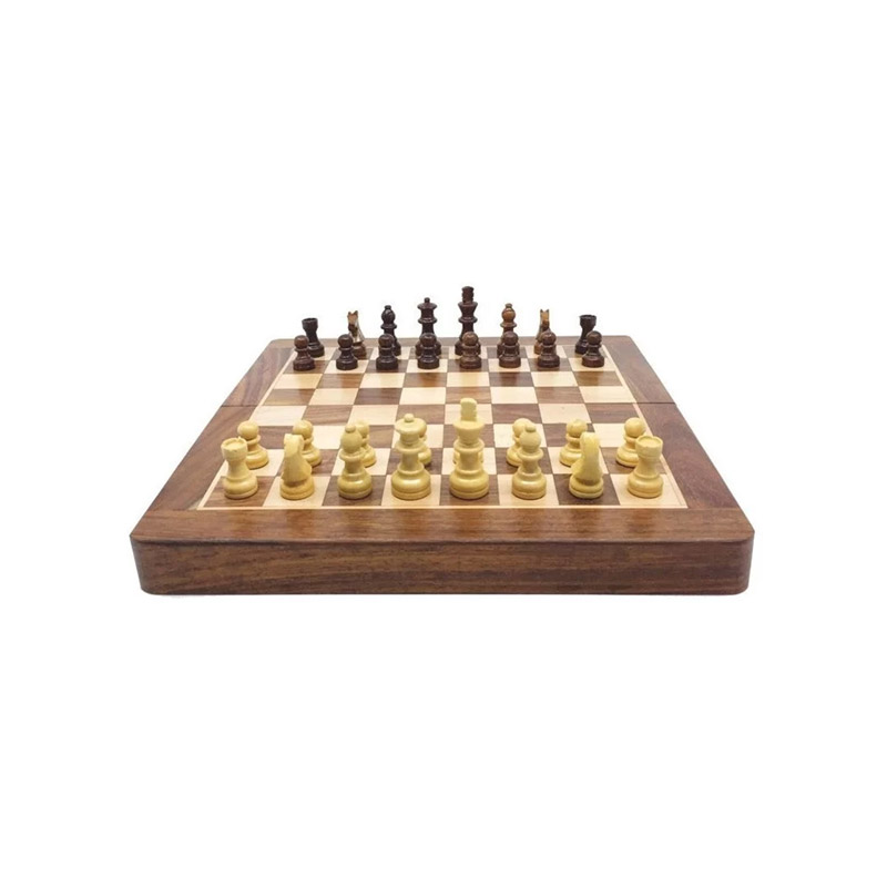 Coffret d'échecs magnétique en bois de 30 cm