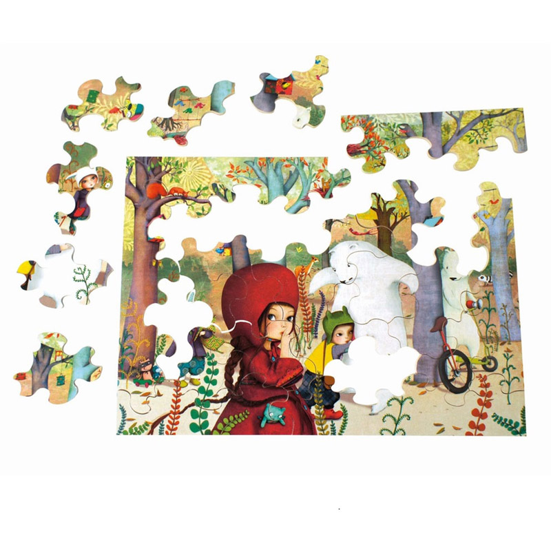 Rencontre en Forêt puzzle enfant 24 pièces en bois, Puzzle Michèle