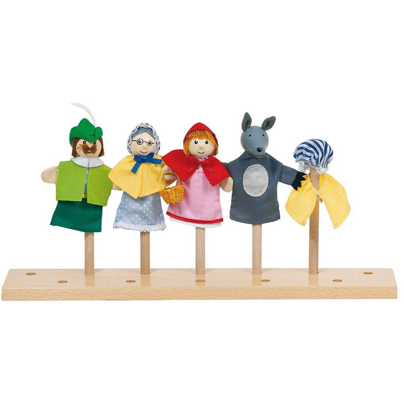 Set de Marionnettes à doigts Le Petit Chaperon Rouge, GOKI  La  Boissellerie Magasin de jouets en bois et jeux pour enfant & adulte