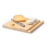 Planche à fromage en bois d'Hévéa avec couteau 25 cm x 25 cm