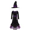 Véra La sorcière velours, robe et chapeau taille 6 à 8 ans